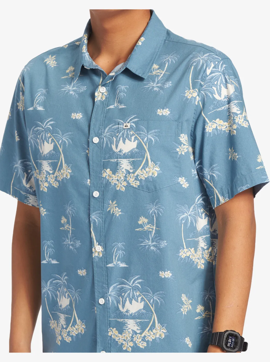 Palm Spritz Short Sleeve Woven Shirt - Agean Blue Palm Spritz sold by Quiksilver product image thumbnail 5