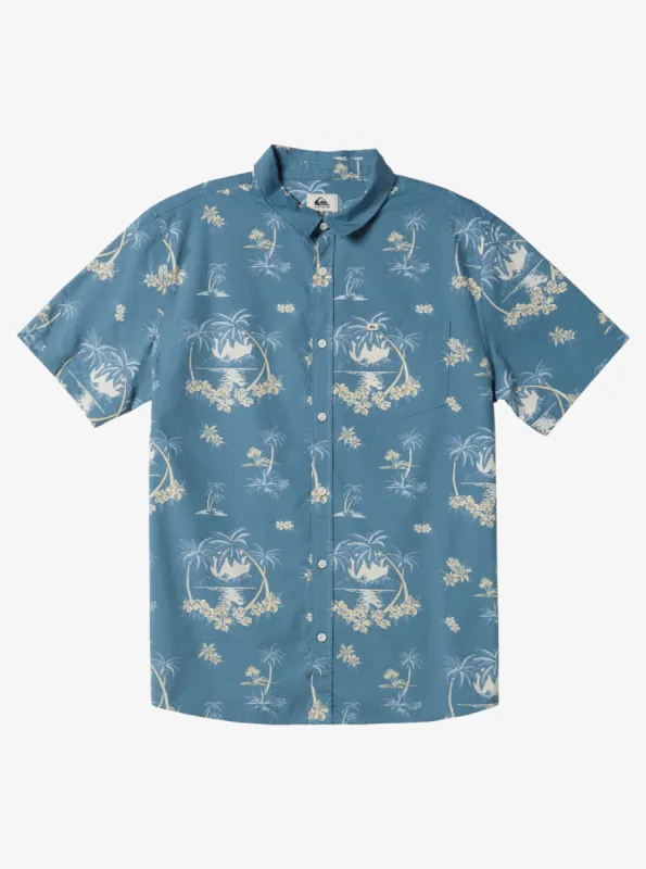 Palm Spritz Short Sleeve Woven Shirt - Agean Blue Palm Spritz sold by Quiksilver