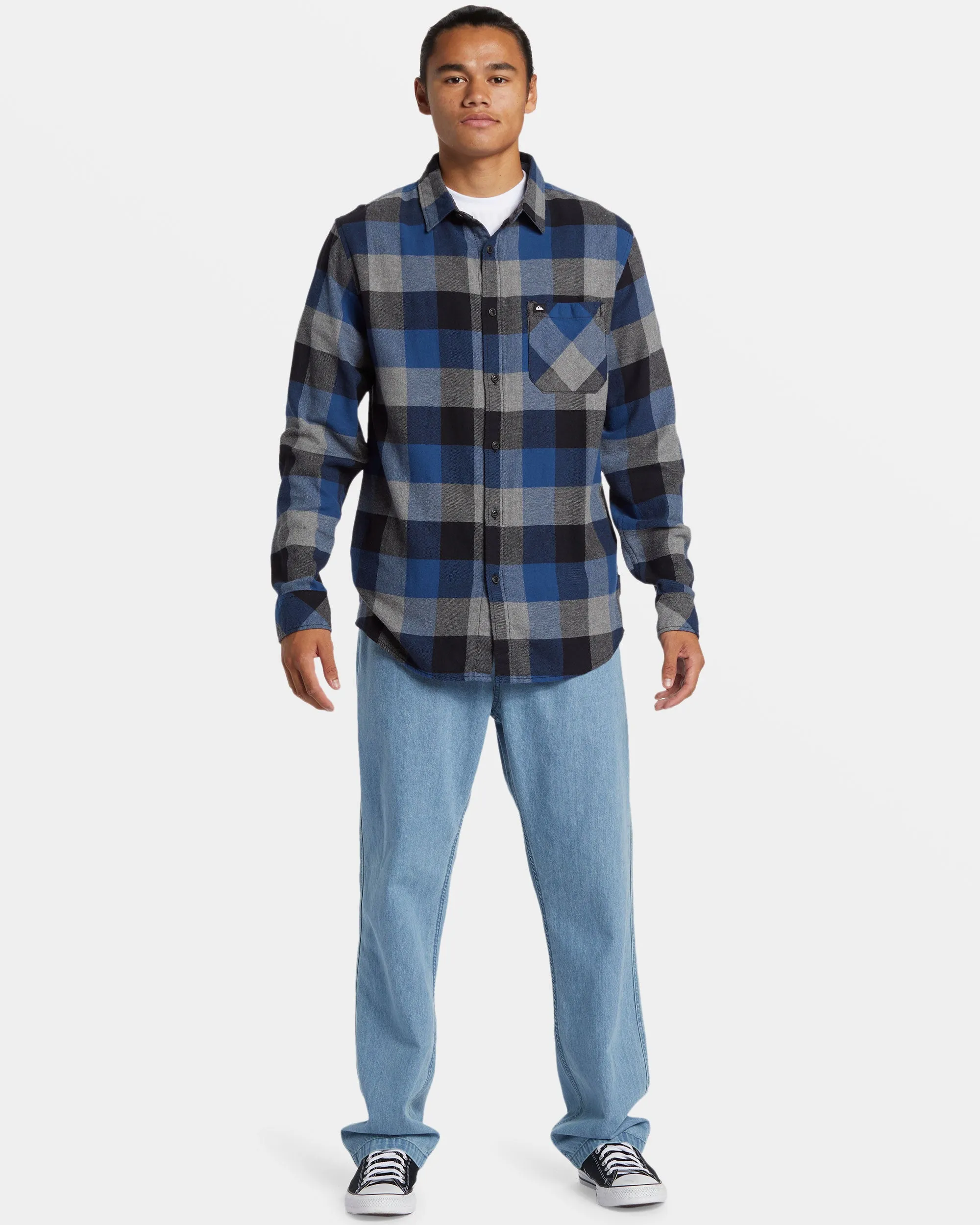 Motherfly Long Sleeve Flannel - Estate Blue Motherfly sold by Quiksilver product image thumbnail 3