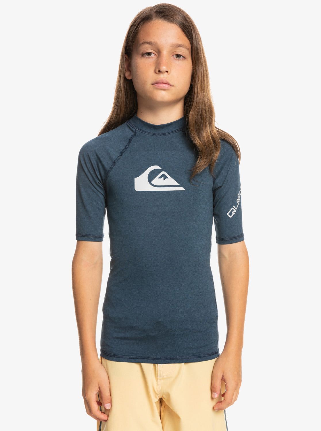 Boys 8-16 All Time Short Sleeve Rashguard - Navy Blazer Heather sold by Quiksilver product image thumbnail 2