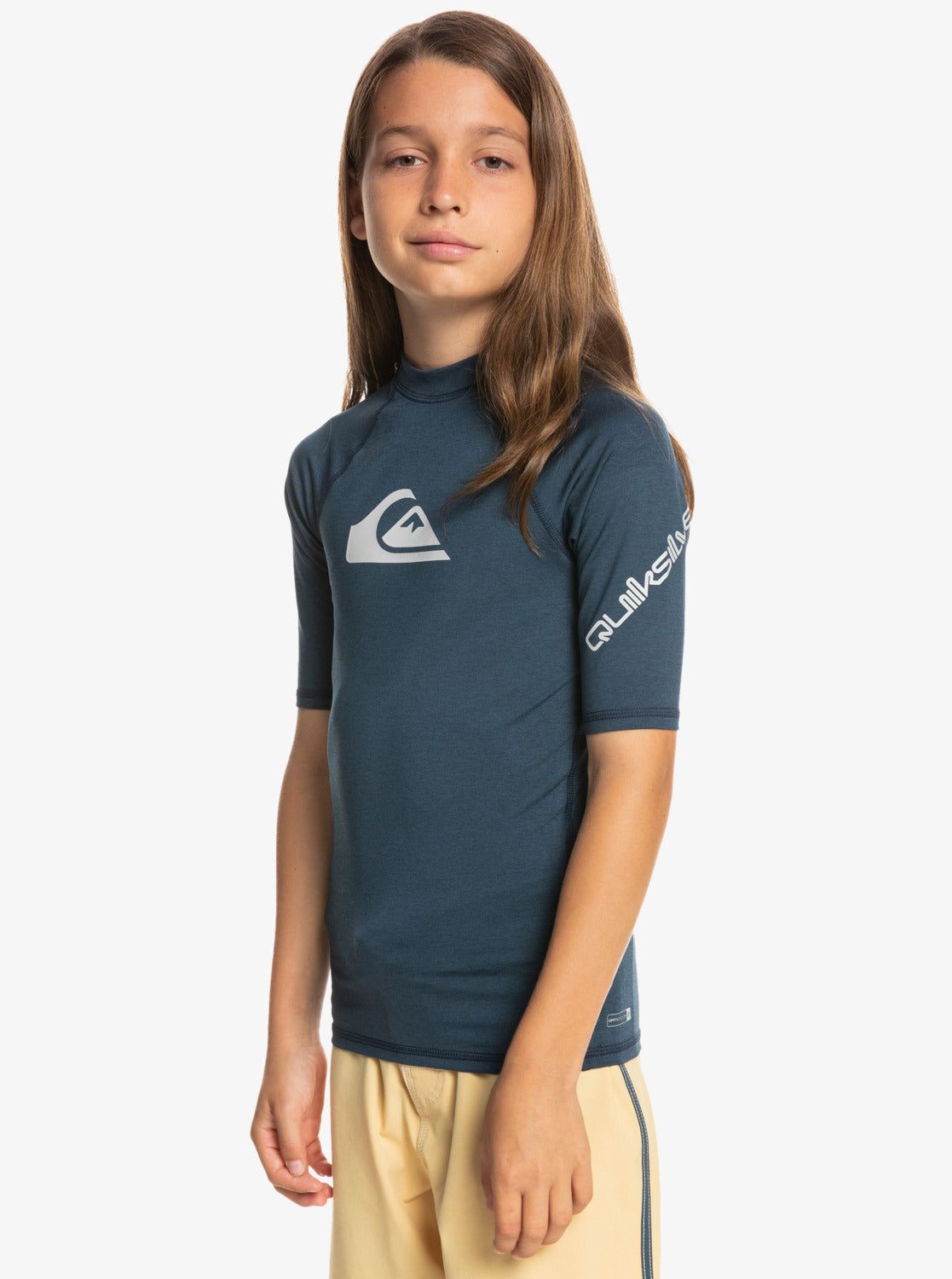 Boys 8-16 All Time Short Sleeve Rashguard - Navy Blazer Heather sold by Quiksilver product image thumbnail 3