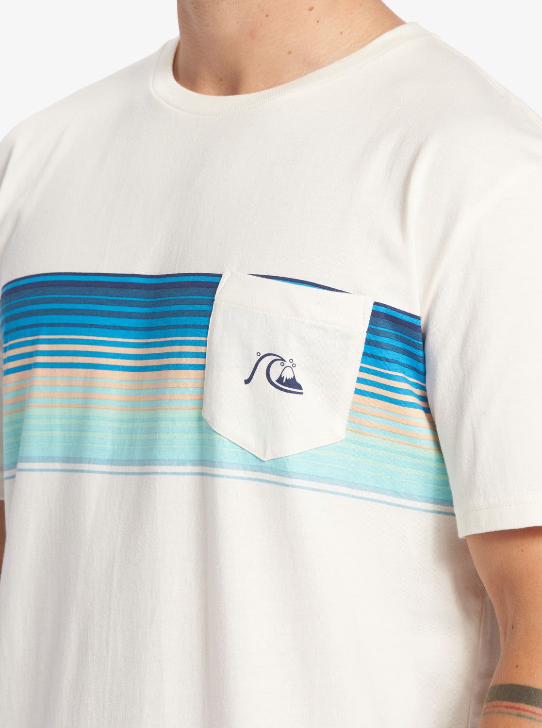Swell Vision Stripe Pocket T-Shirt - Gardenia sold by Quiksilver product image thumbnail 5