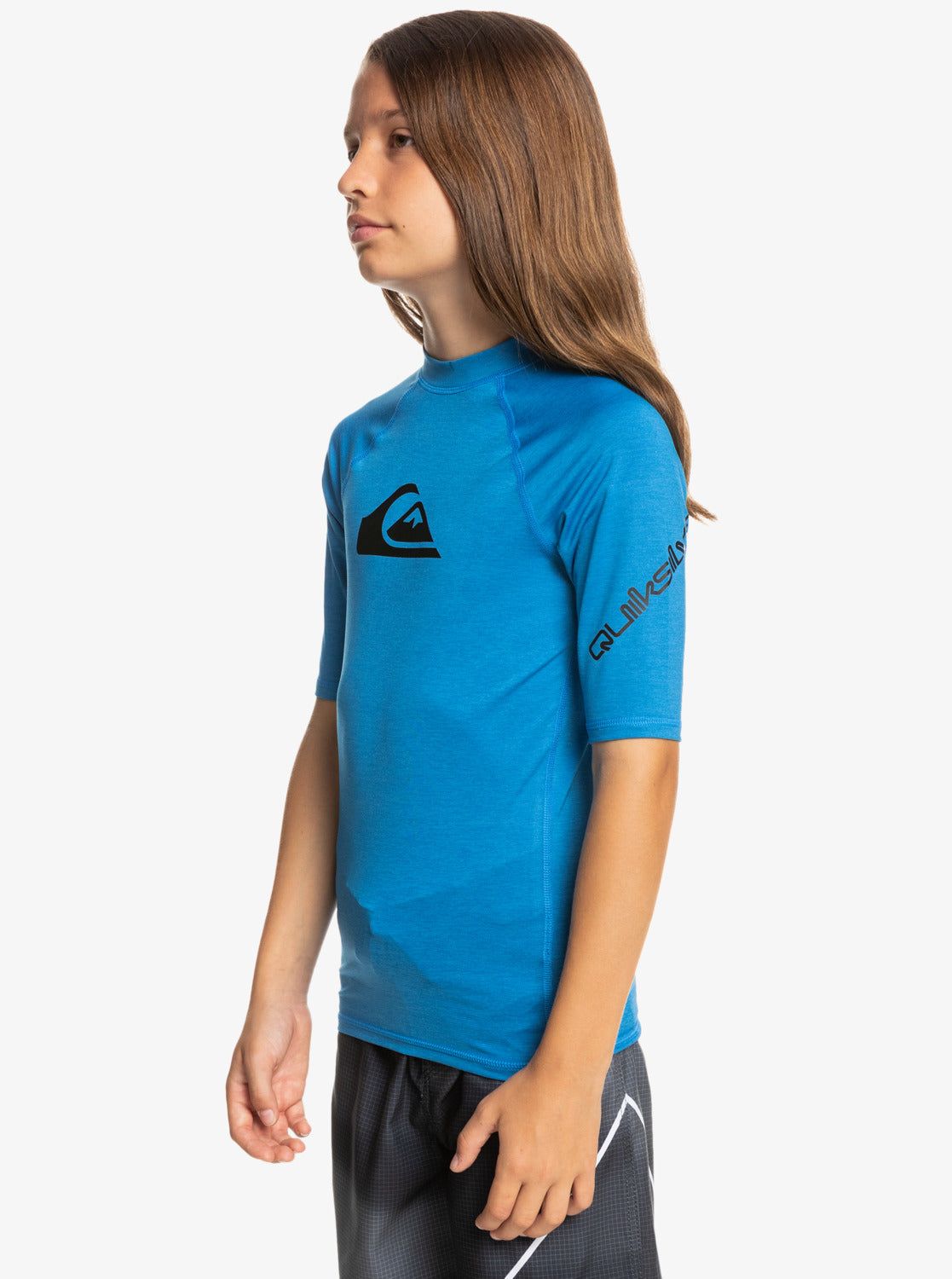 Boys 8-16 All Time Short Sleeve Rashguard - Snorkel Blue Heather sold by Quiksilver product image thumbnail 3