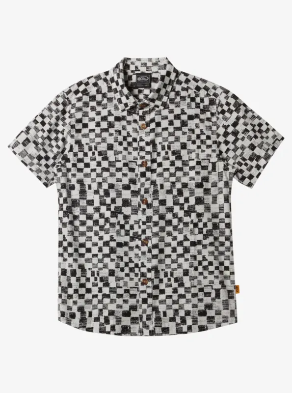 Boys 8-16 Saturn Distort Short Sleeve Woven Shirt - Black Mercury Ss Youth made by Quiksilver