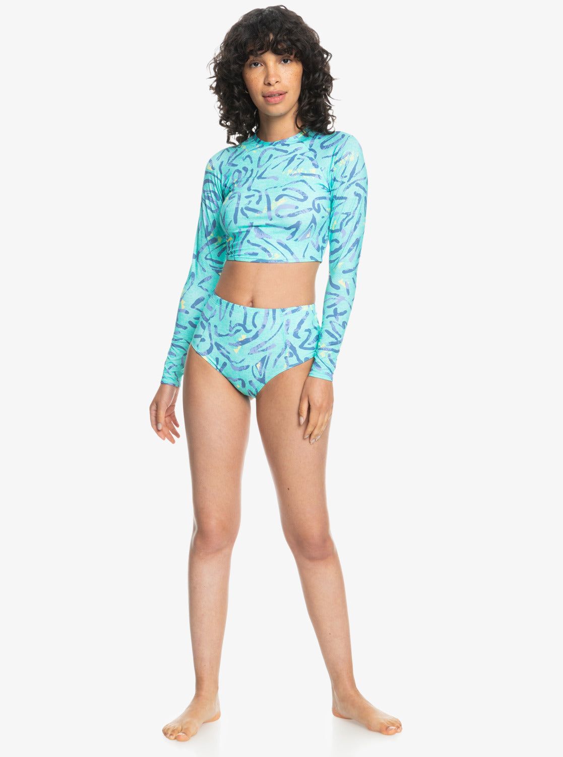 Quiksilver Womens High Waist Bikini Bottoms - Aqua Sky Strange Daze sold by Quiksilver product image thumbnail 3