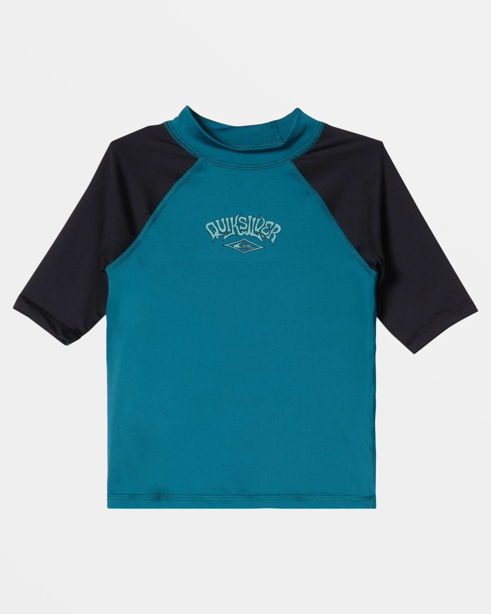 Boys 2-7 Everyday UPF 50 Short Sleeve Rashguard - Black/Green sold by Quiksilver