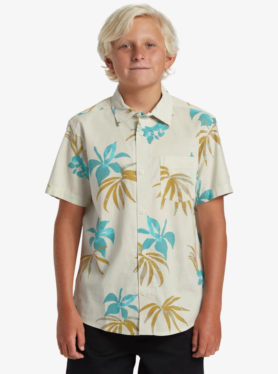 Boys 8-16 Apero Classic Short Sleeve Woven Shirt - Snow White Aop Mix Bag Ss sold by Quiksilver product image thumbnail 3