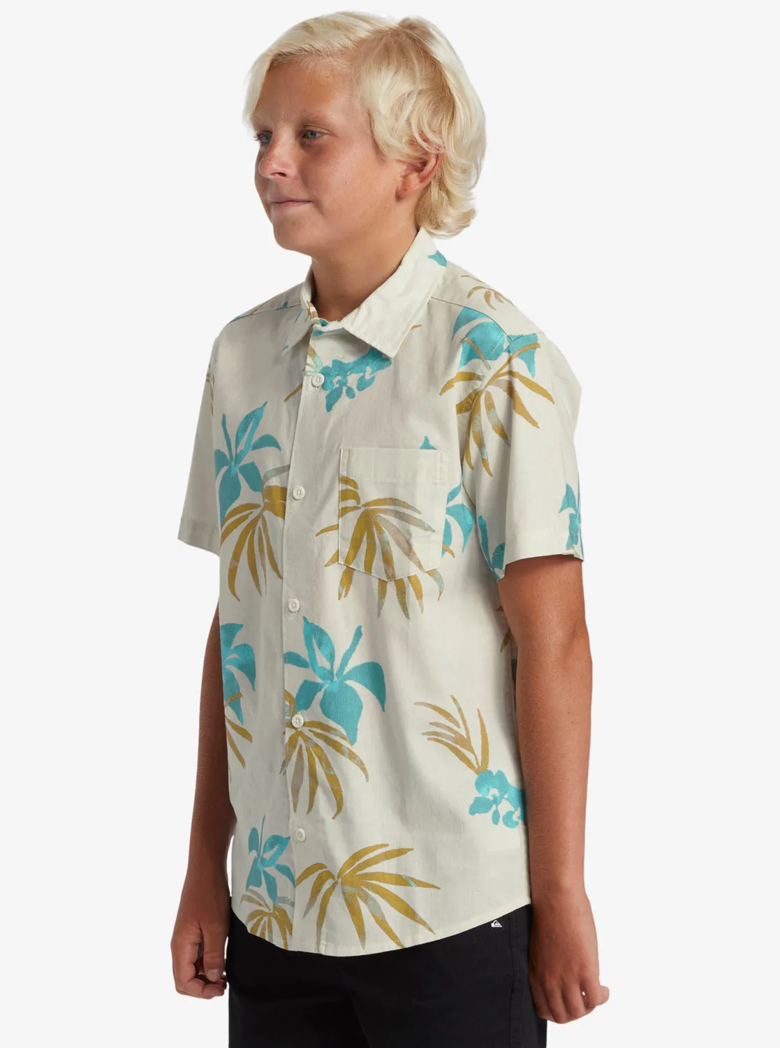 Boys 8-16 Apero Classic Short Sleeve Woven Shirt - Snow White Aop Mix Bag Ss sold by Quiksilver product image thumbnail 4