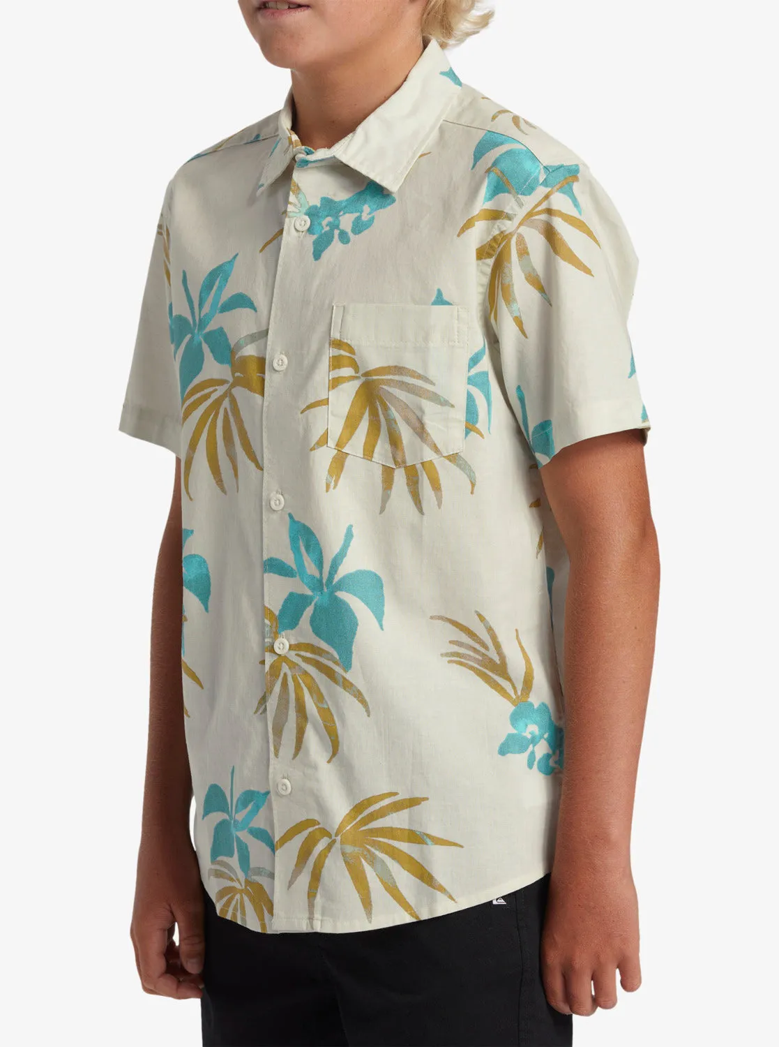 Boys 8-16 Apero Classic Short Sleeve Woven Shirt - Snow White Aop Mix Bag Ss sold by Quiksilver product image thumbnail 5