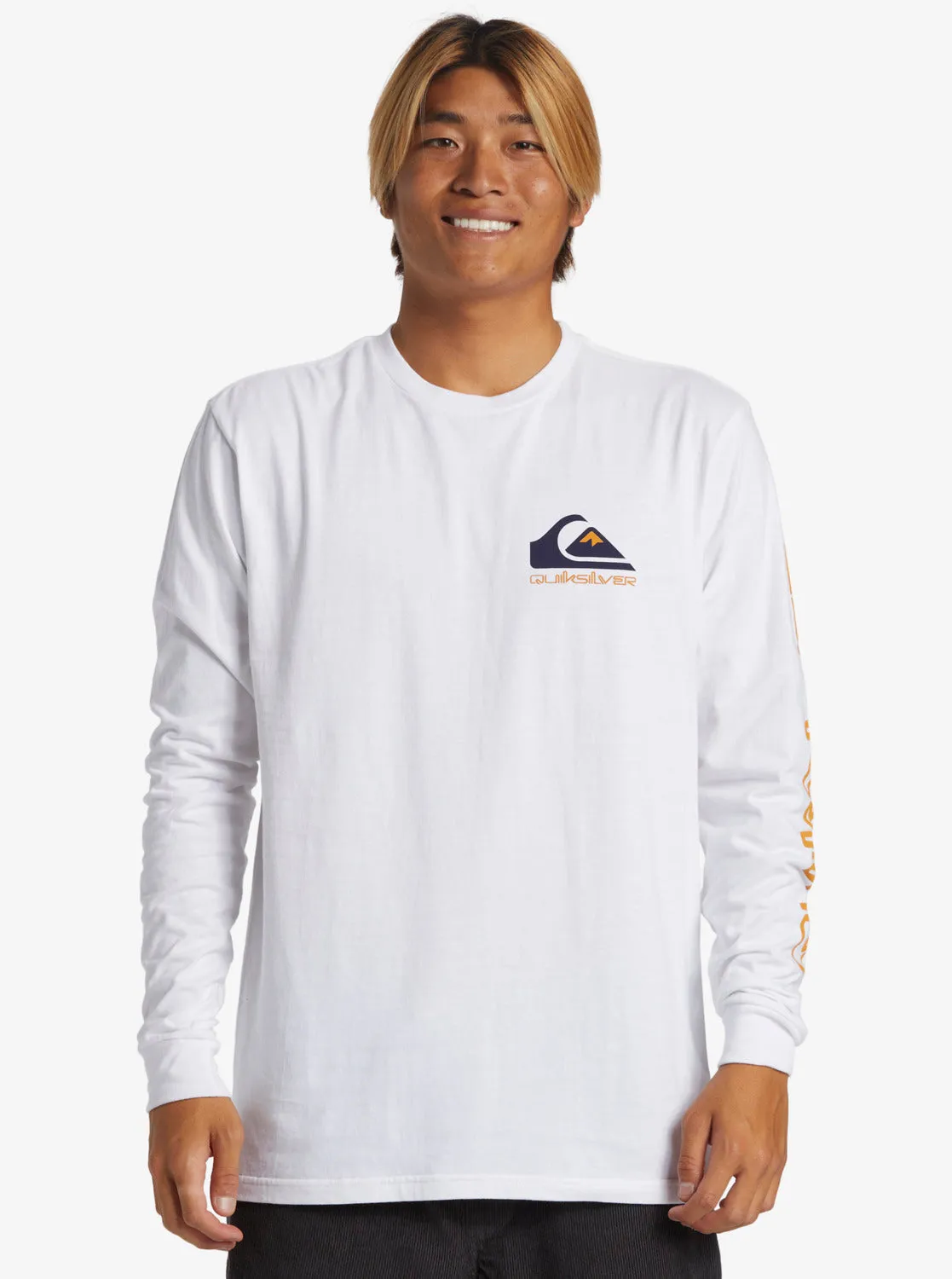 Comp Logo Long Sleeve T-Shirt - White sold by Quiksilver
