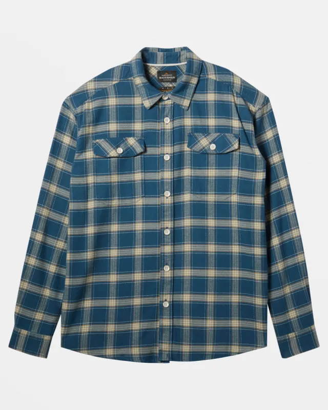 Waterman Sundowner Long Sleeve Flannel Shirt - Black Sundowner Flannel made by Quiksilver