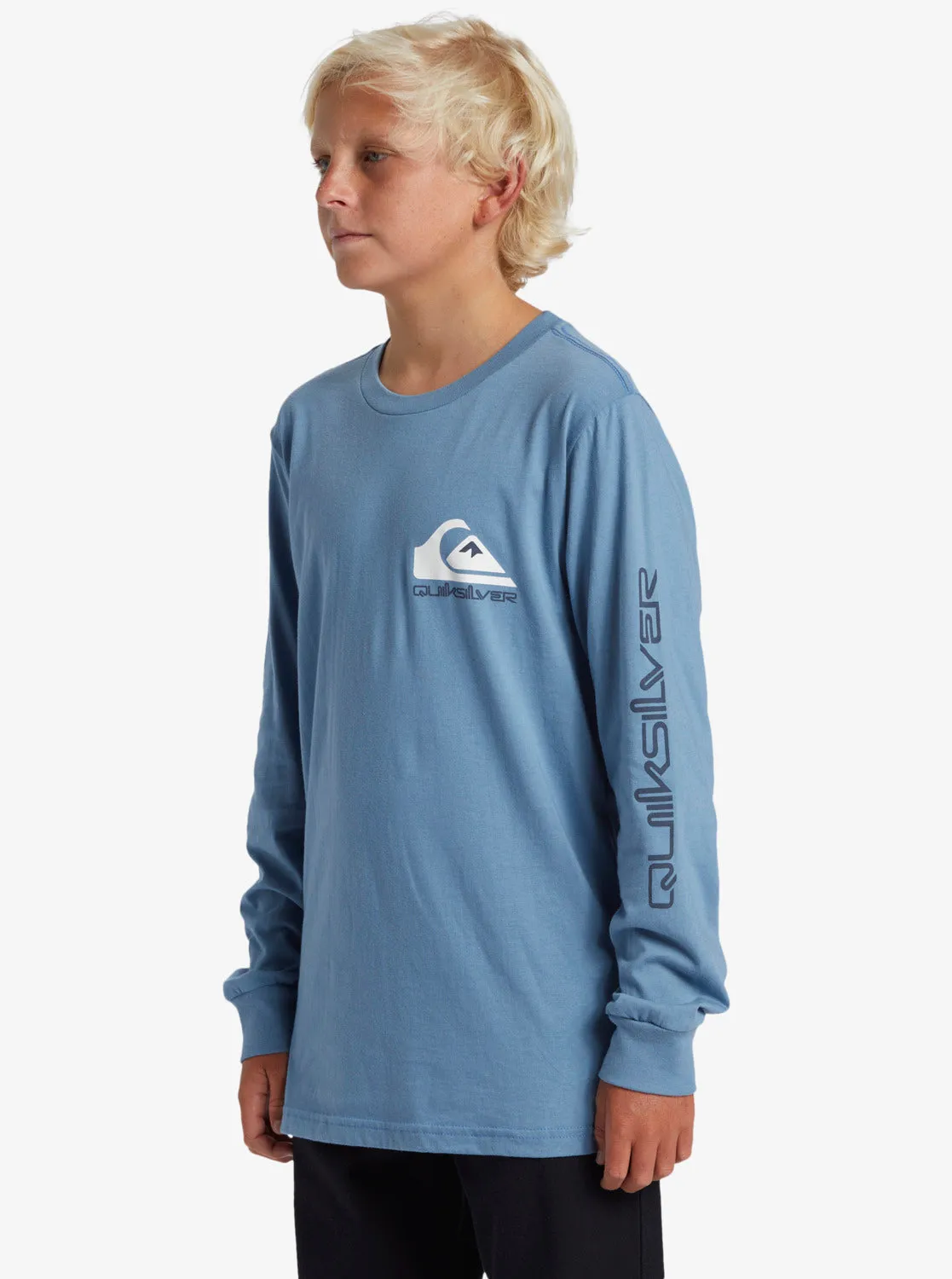Boys 8-16 Comp Logo Long Sleeve T-Shirt - Blue Shadow sold by Quiksilver product image thumbnail 2