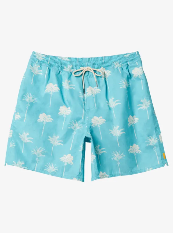 Waterman Cliffside 17" Swim Trunks - Scuba Blue Amazed Palm sold by Quiksilver