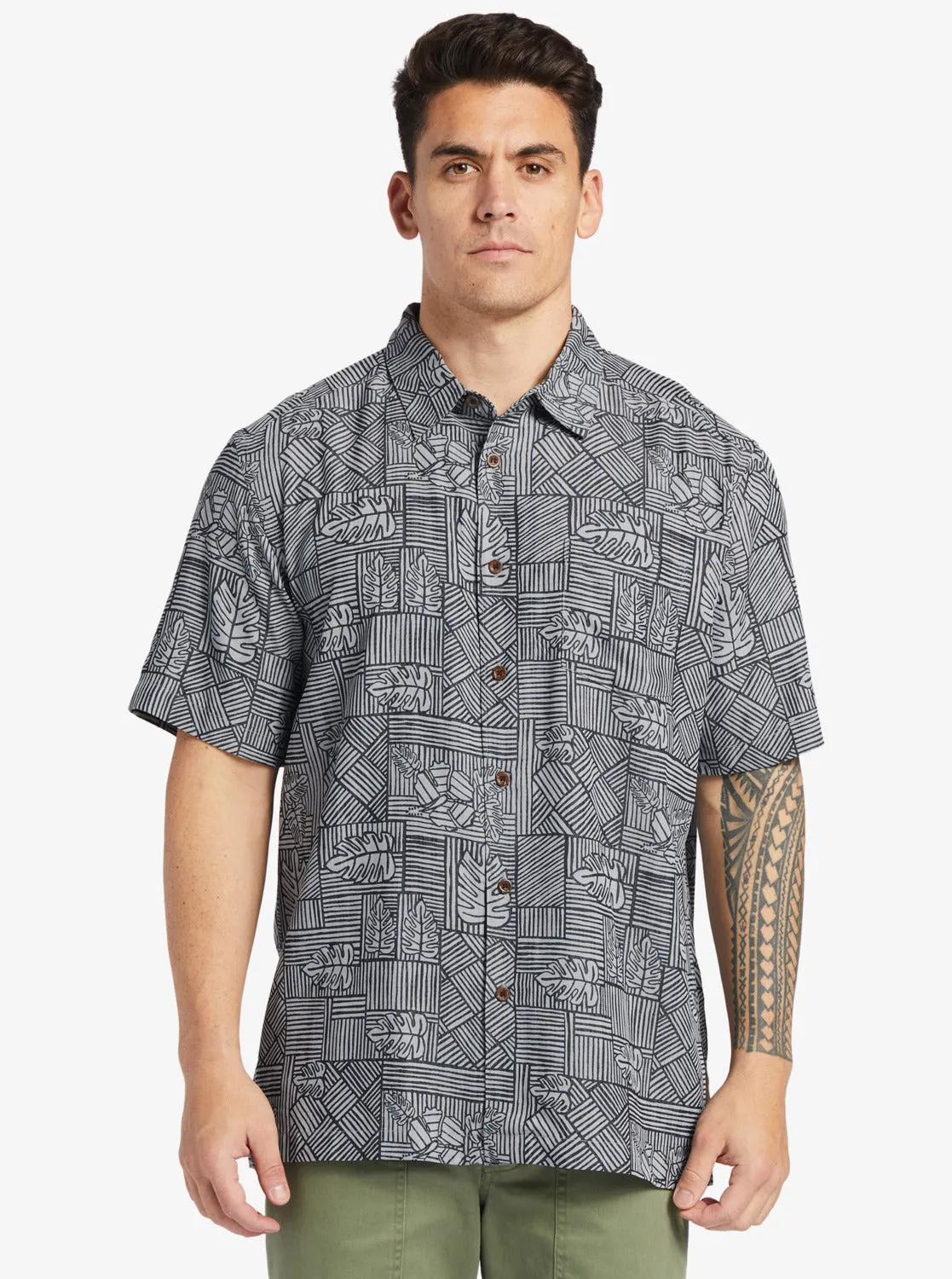 Waterman Amazed Palm Woven Shirt - Black Amazed Palm sold by Quiksilver product image thumbnail 3