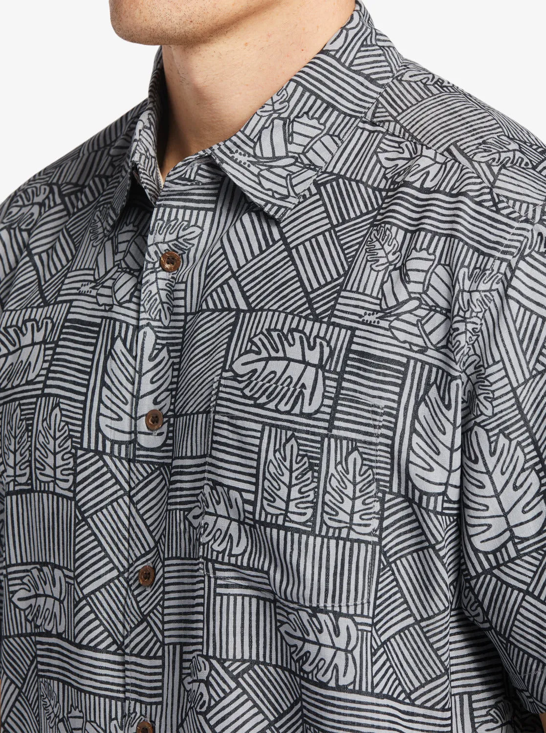Waterman Amazed Palm Woven Shirt - Black Amazed Palm sold by Quiksilver product image thumbnail 5