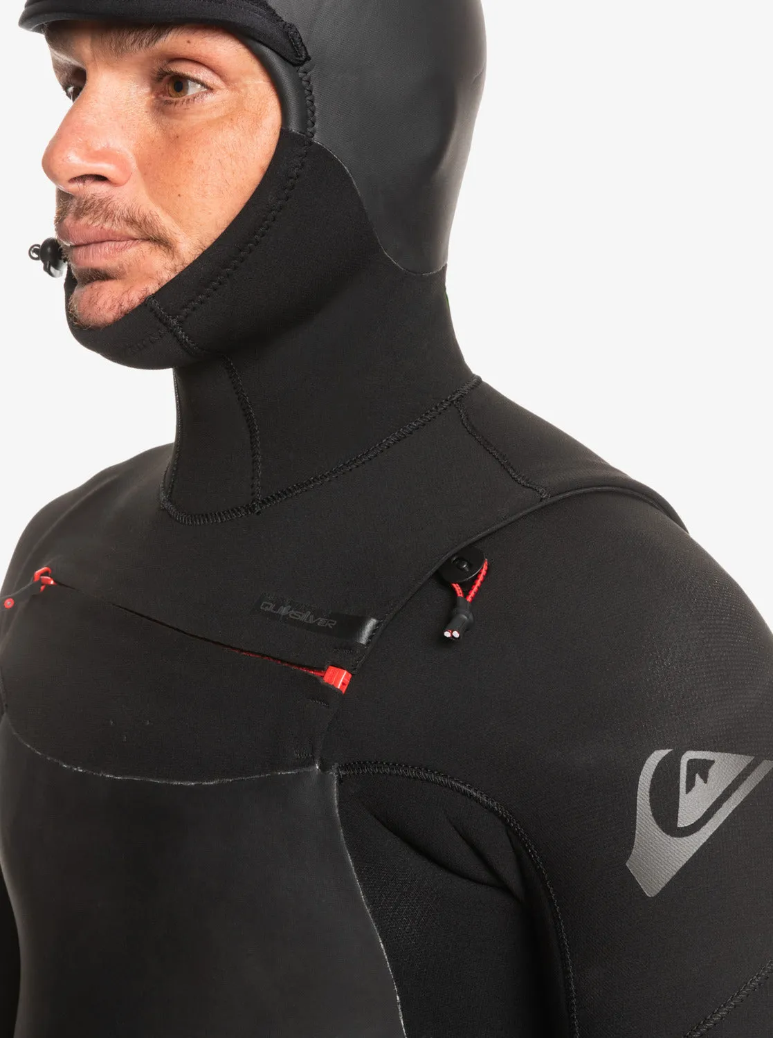4/3 Marathon Sessions Hooded Chest-Zip Wetsuit - Black sold by Quiksilver product image thumbnail 4