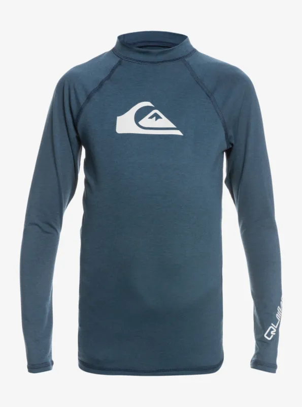 Boys 8-16 All Time Long Sleeve Rashguard - Navy Blazer Heather sold by Quiksilver