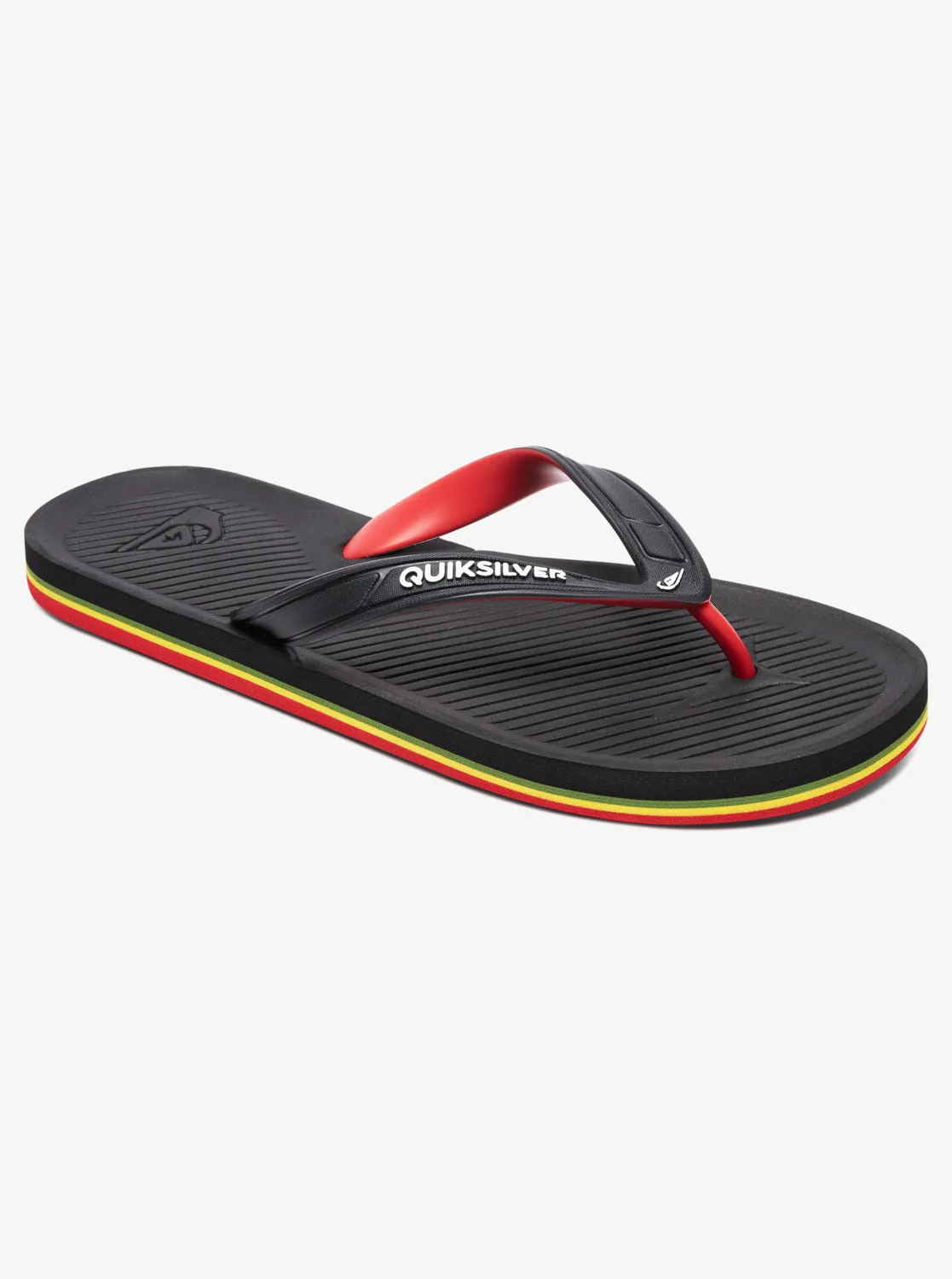 Haleiwa Flip-Flops - Black/Red/Green sold by Quiksilver