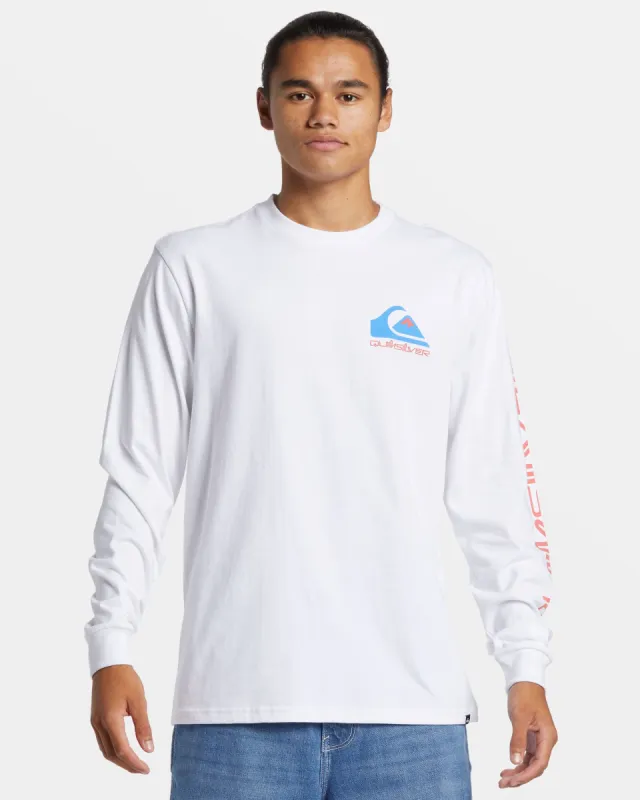 Comp Logo Long Sleeve T-Shirt - White sold by Quiksilver