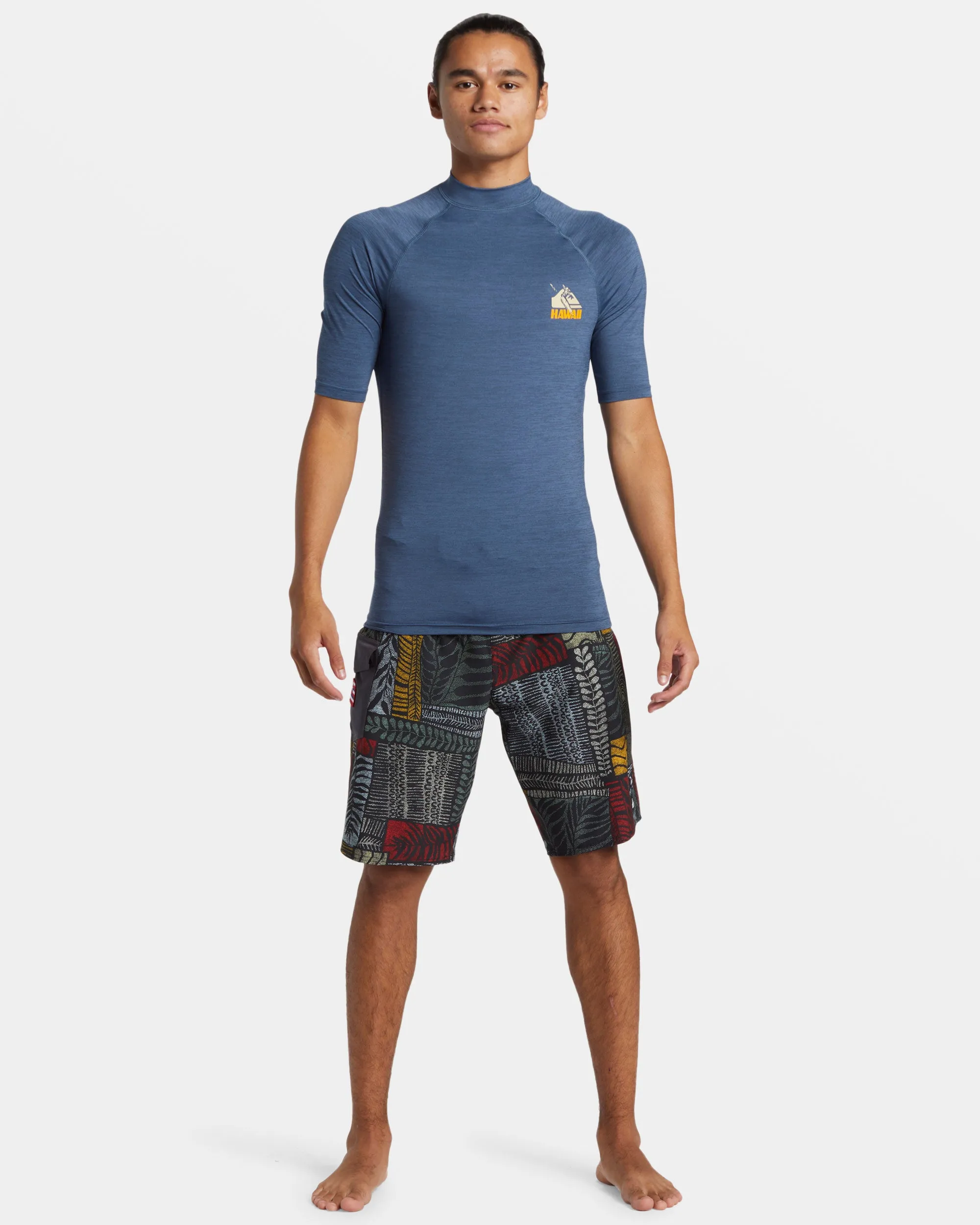 Petroglyph UPF 50 Short Sleeve Rashguard - Vintage Indigo Heather sold by Quiksilver product image thumbnail 3