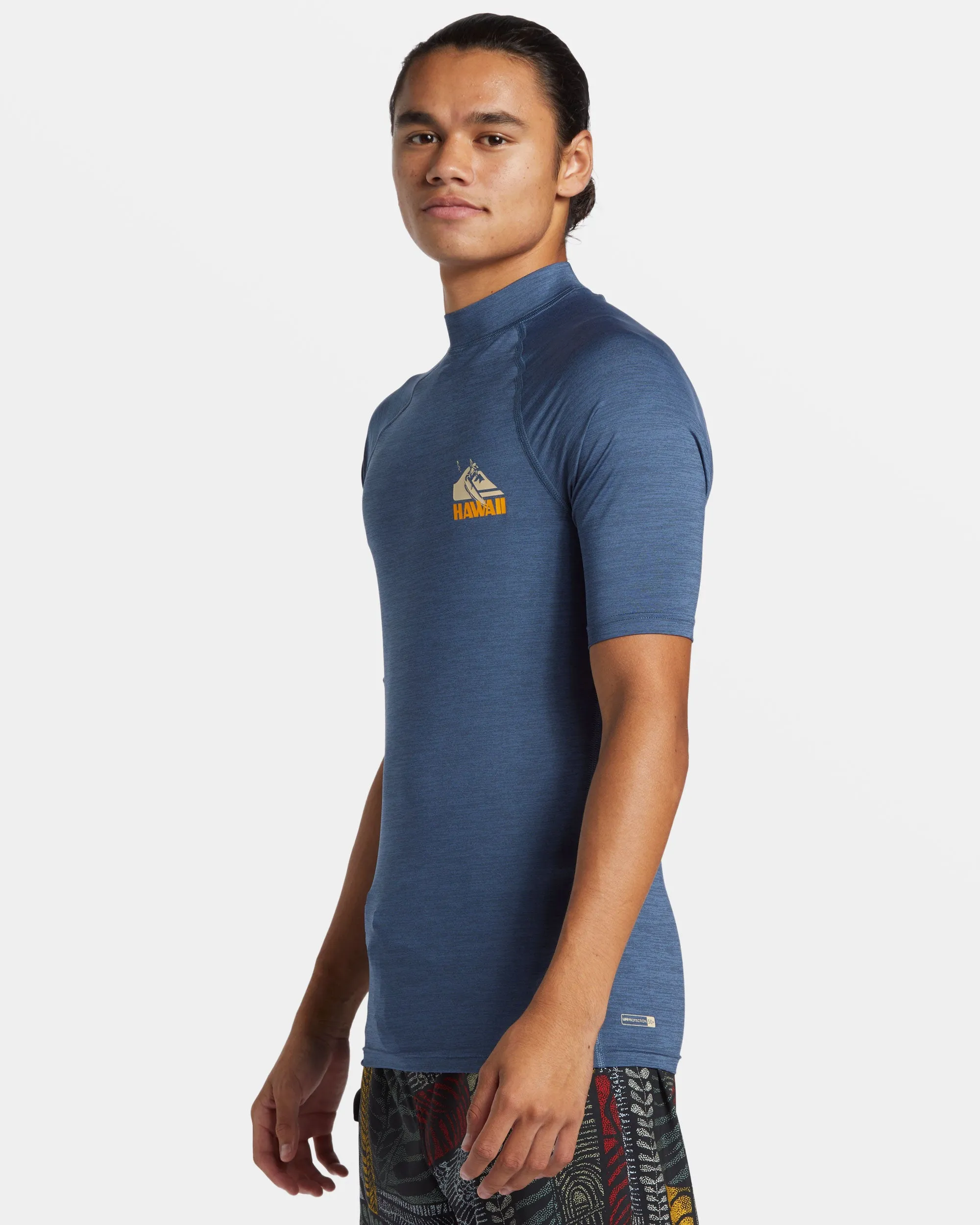 Petroglyph UPF 50 Short Sleeve Rashguard - Vintage Indigo Heather sold by Quiksilver product image thumbnail 4