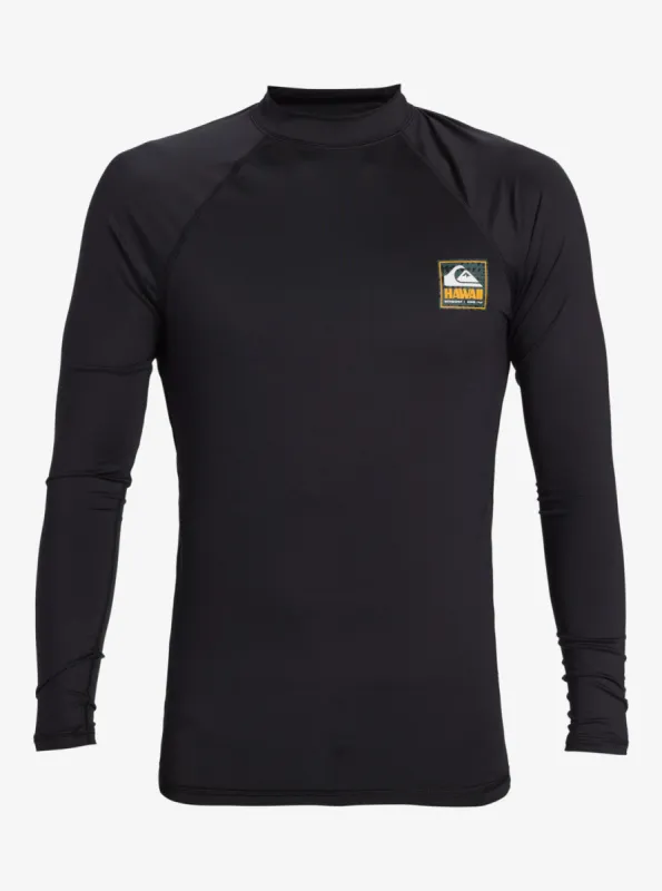 Hawaii Badge UPF 50 Long Sleeve Rashguard - Black sold by Quiksilver