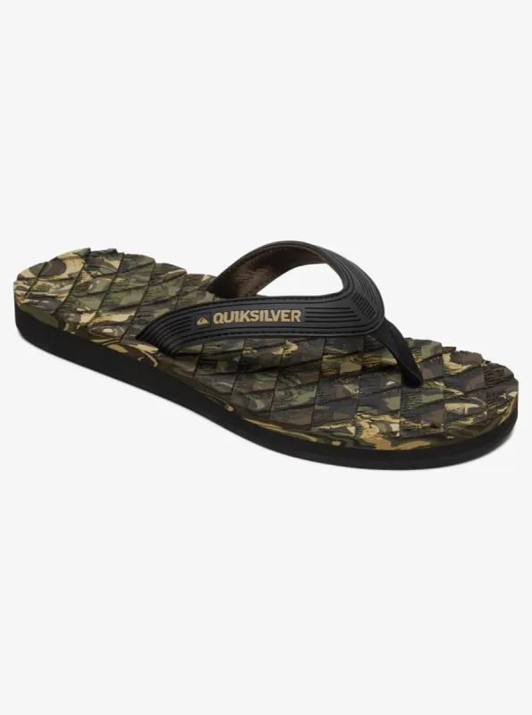 Massage Flip-Flops - Black/Green/Black sold by Quiksilver