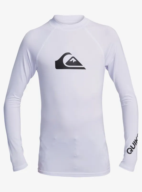 Boys 8-16 All Time Long Sleeve Upf 50 Rashguard - White sold by Quiksilver