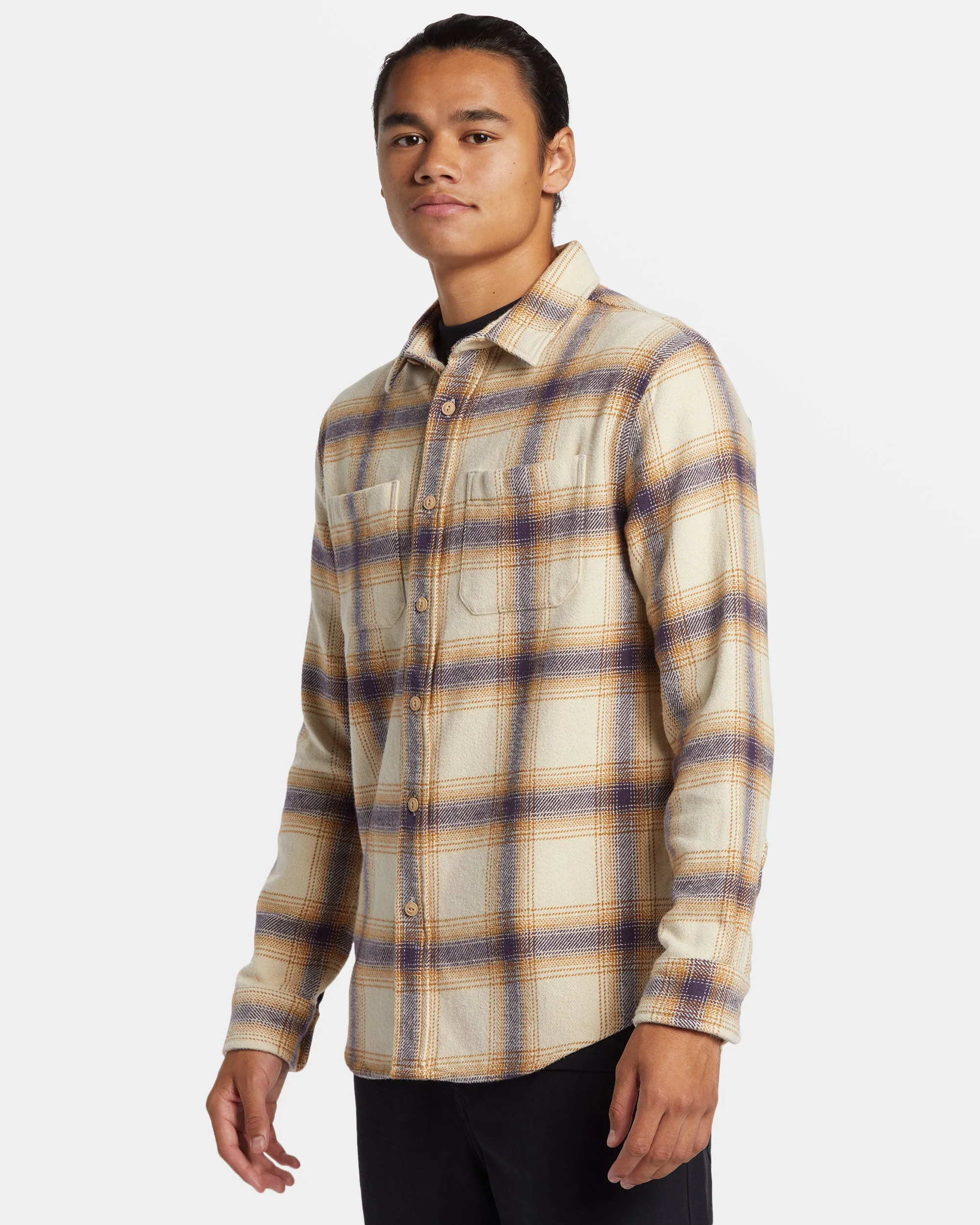 DNA Long Sleeve Flannel Shirt - Fog DNA Flannel sold by Quiksilver product image thumbnail 4