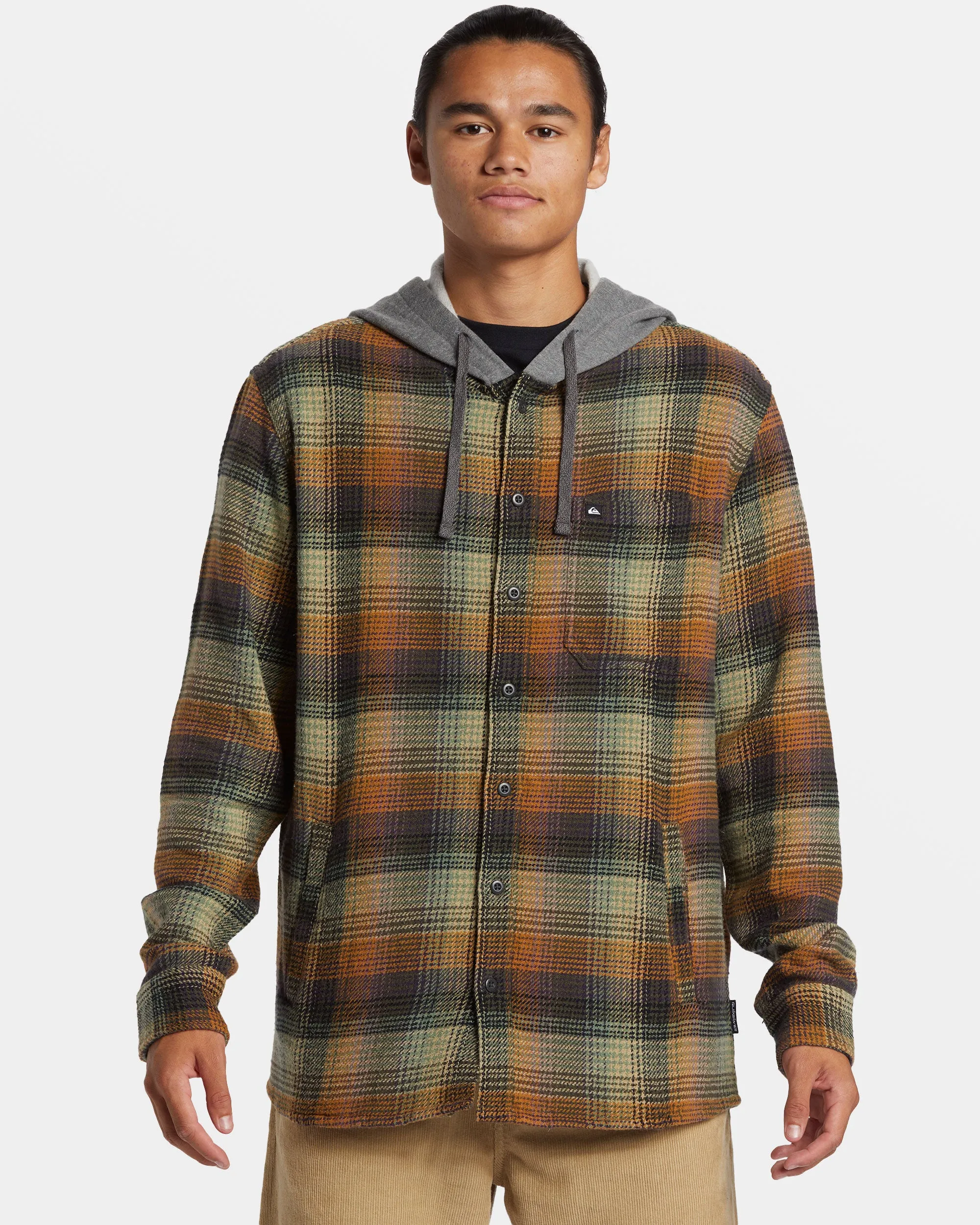 Sandbar Long Sleeve Flannel Shirt - Grape Leaf Sandbar Hooded Flan sold by Quiksilver