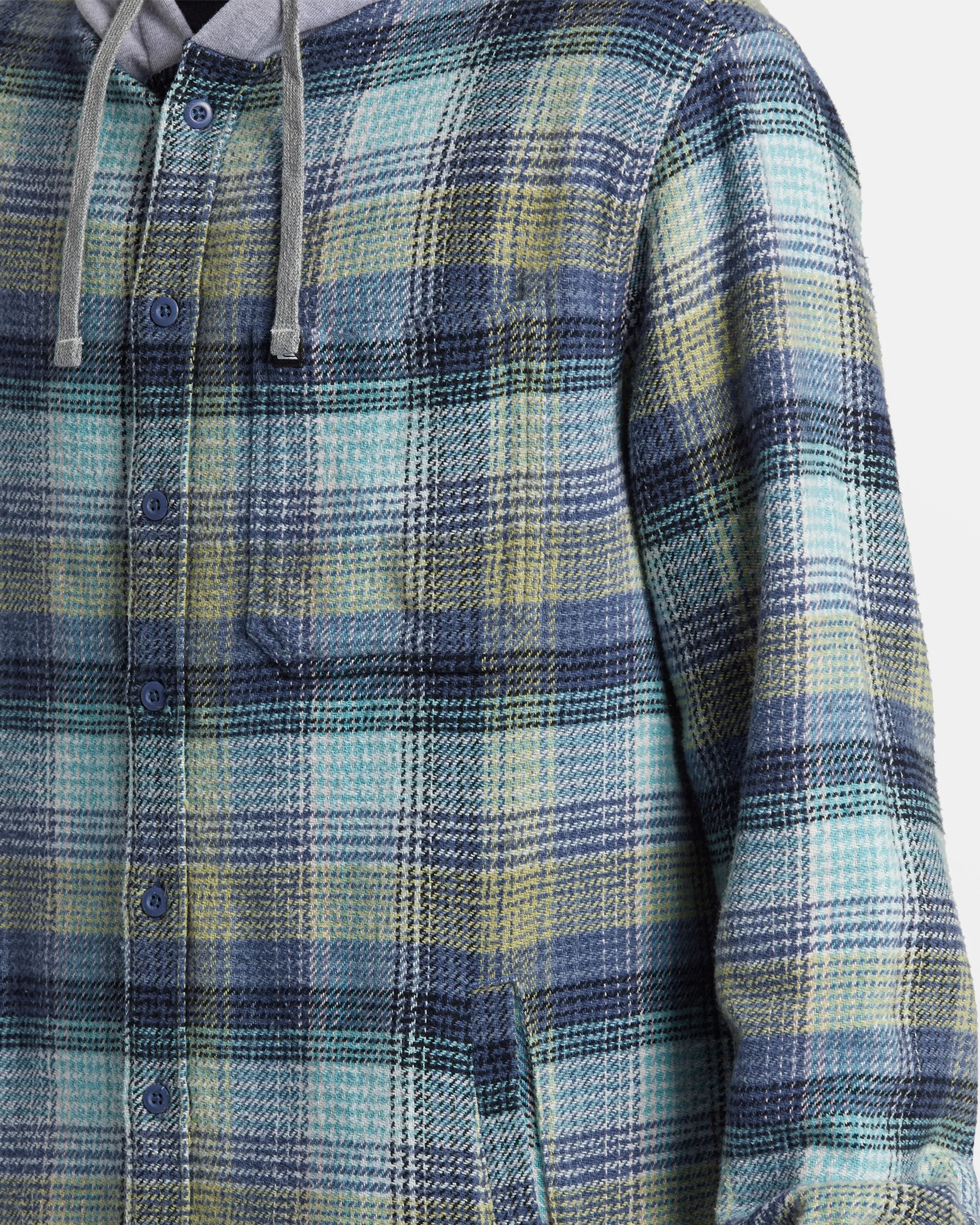 Sandbar Long Sleeve Flannel Shirt - Vintage Blue Sandbar Hooded Fl sold by Quiksilver product image thumbnail 5