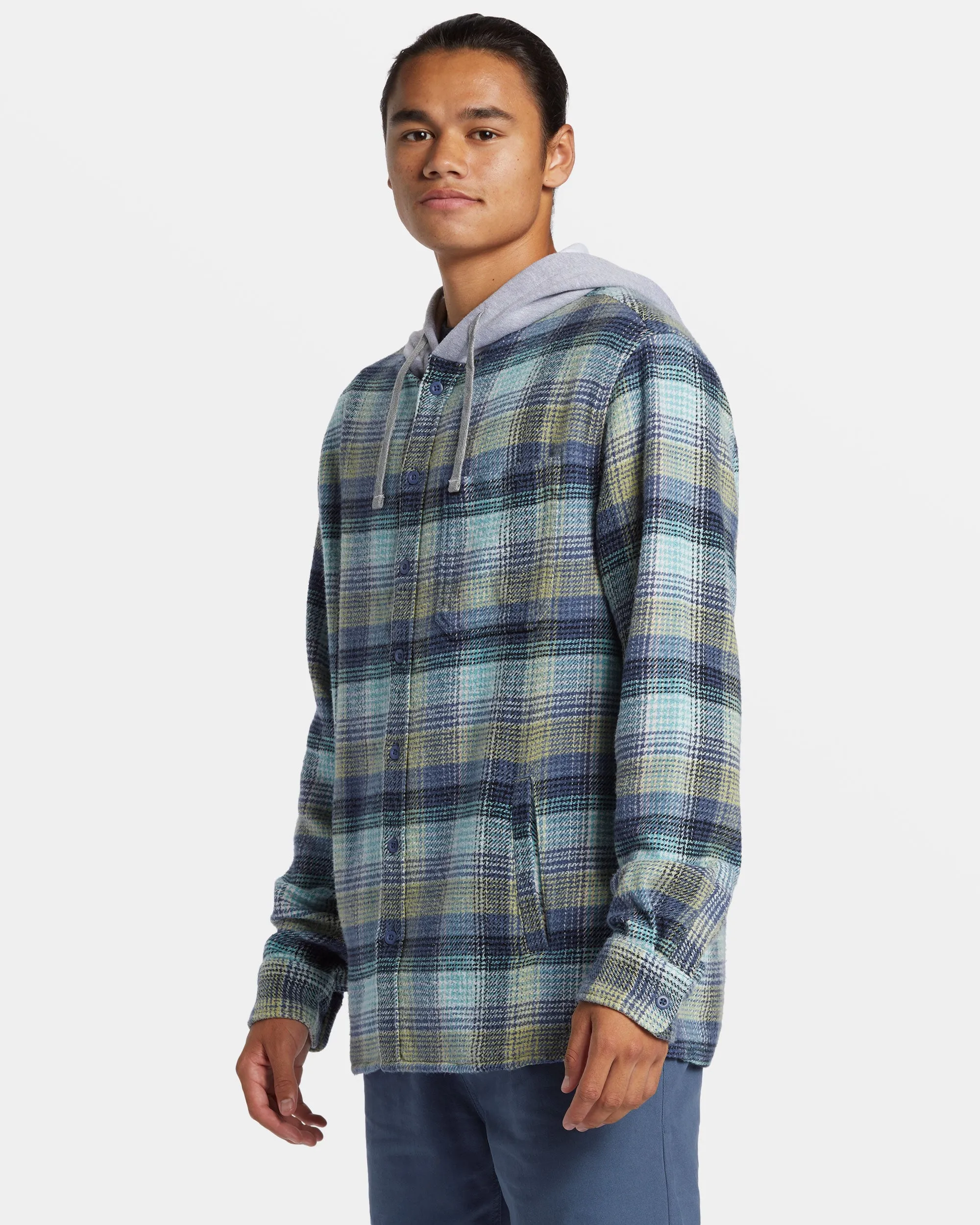 Sandbar Long Sleeve Flannel Shirt - Vintage Blue Sandbar Hooded Fl sold by Quiksilver product image thumbnail 4