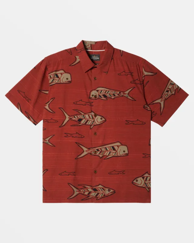 Waterman Out Of Office Short Sleeve Shirt - Burnt Henna Out Of Office sold by Quiksilver