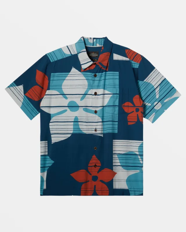 Waterman Block Head Short Sleeve Shirt - Majolica Blue Blockhead sold by Quiksilver