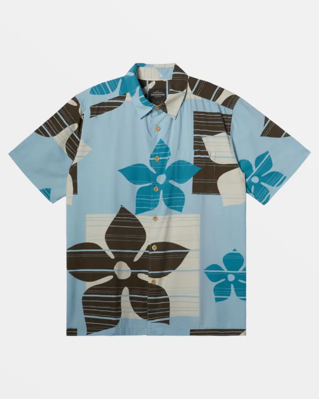 Waterman Block Head Short Sleeve Shirt - Sterling Blue Blockhead sold by Quiksilver