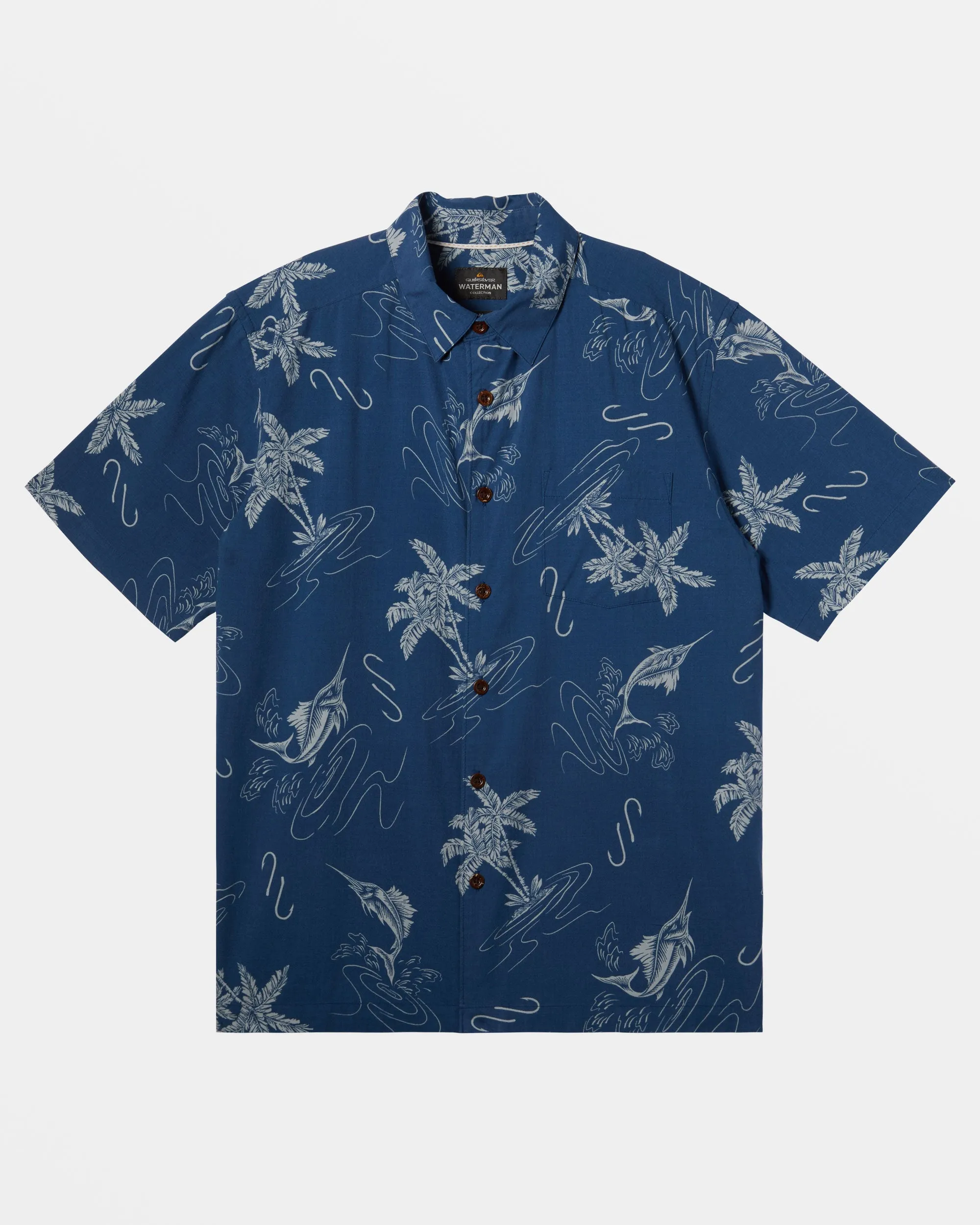Waterman Bimini Twist Short Sleeve Shirt - Ensign Blue Bimini Twist sold by Quiksilver