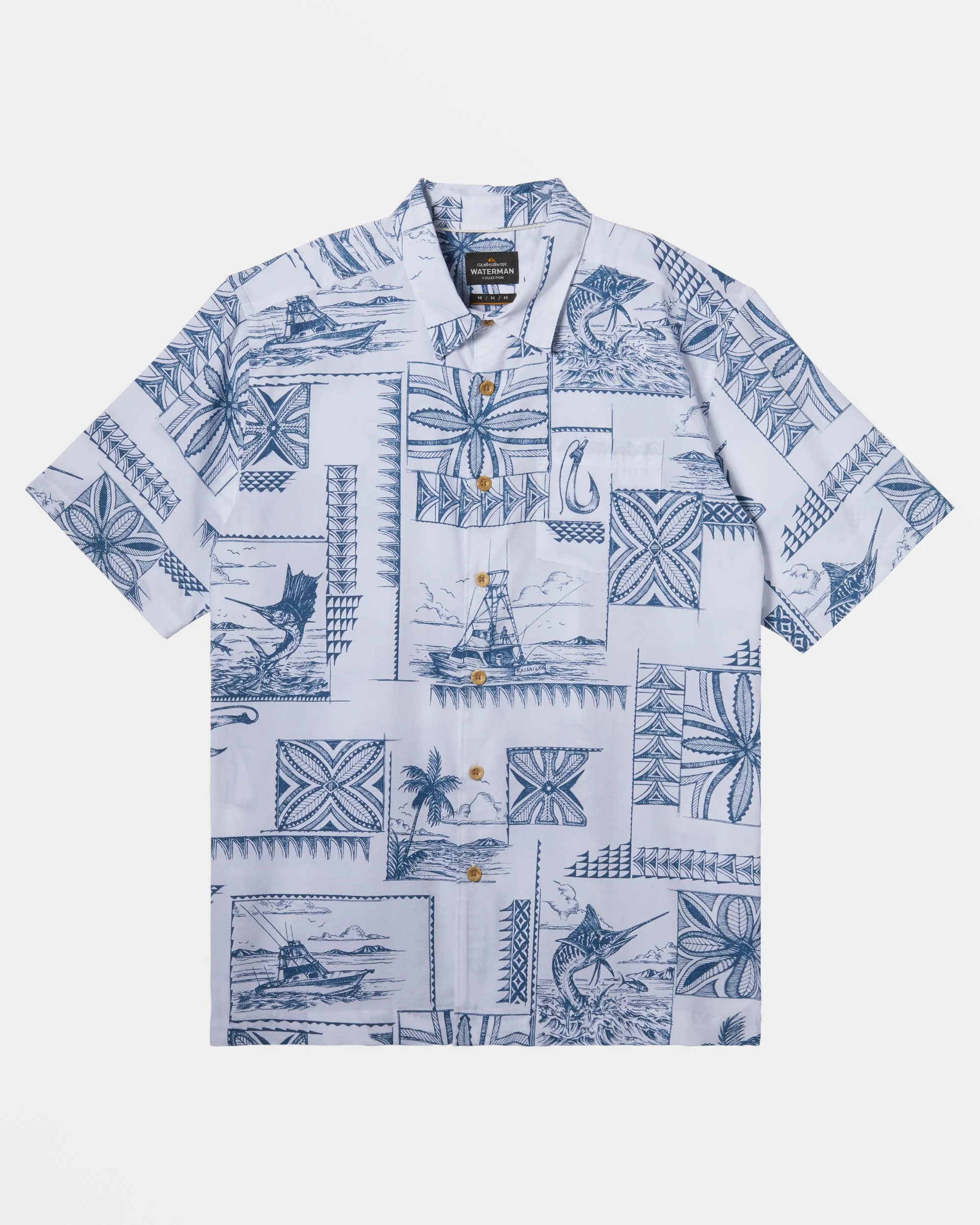 Waterman Bill Fish Short Sleeve Shirt - White Bill Fish sold by Quiksilver