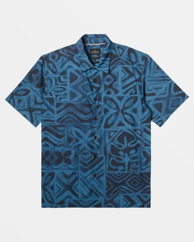 Waterman Batik Tapa Short Sleeve Shirt - Majolica Blue Batik Tapa sold by Quiksilver