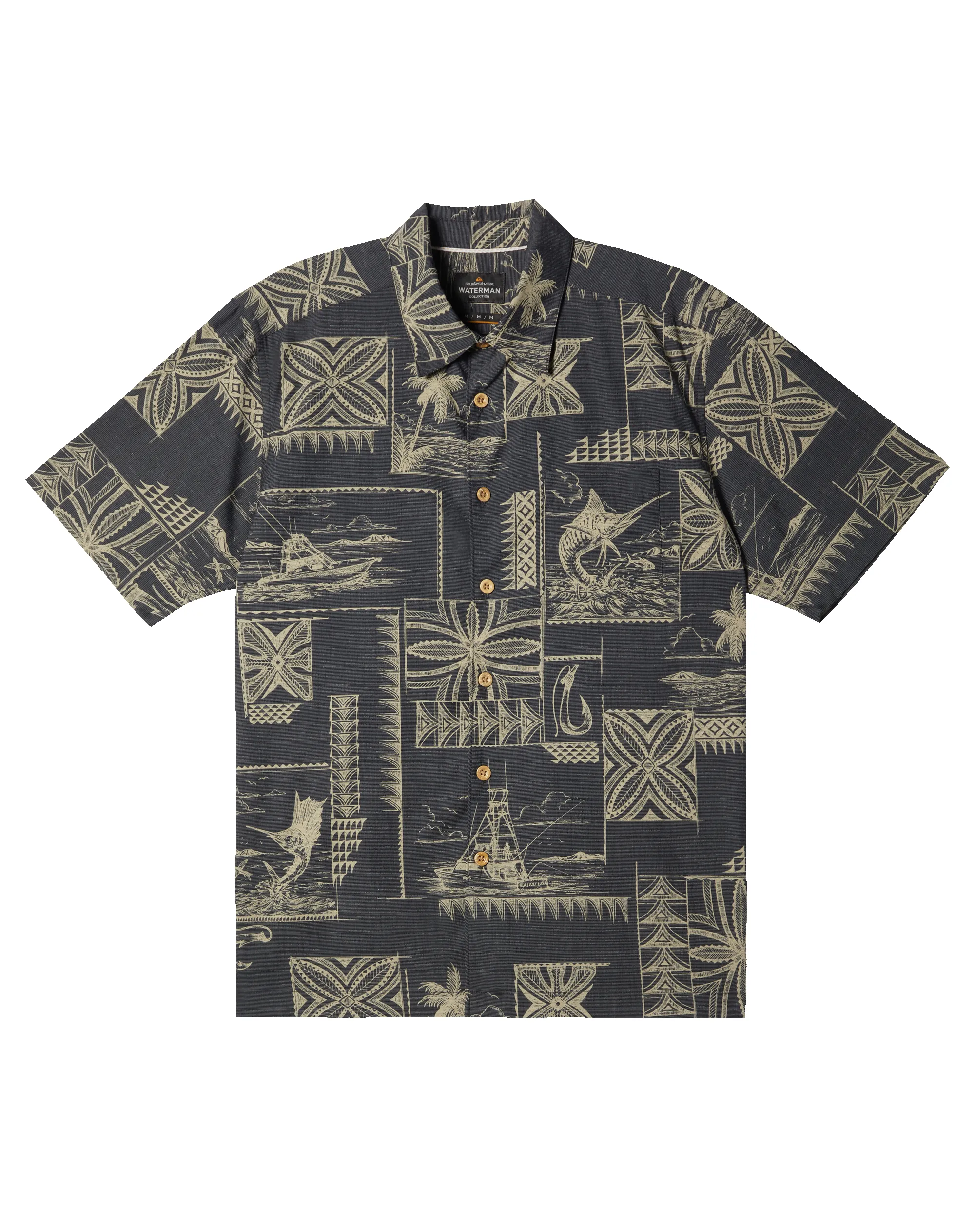 Waterman Bill Fish Short Sleeve Shirt - Black Bill Fish sold by Quiksilver