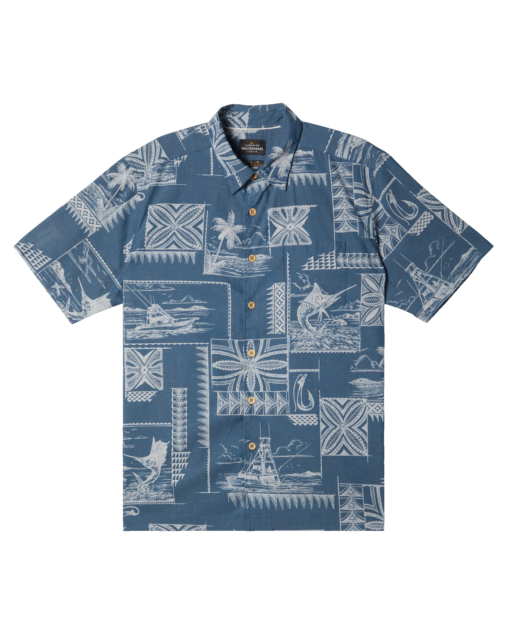 Waterman Bill Fish Short Sleeve Shirt - Majolica Blue Bill Fish sold by Quiksilver
