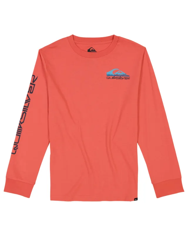 Boys 8-16 Omni Logo Core Long Sleeve T-Shirt - Spiced Coral sold by Quiksilver