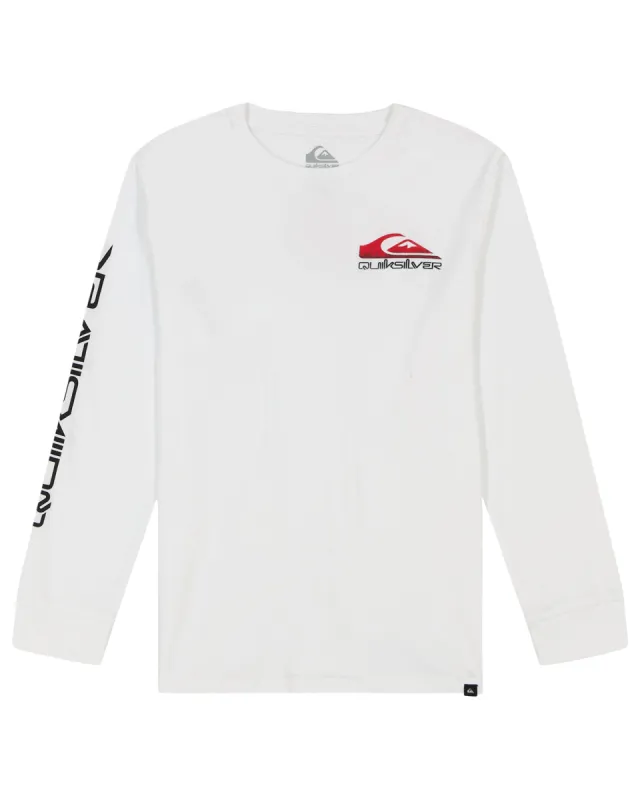Boys 8-16 Omni Logo Core Long Sleeve T-Shirt - White sold by Quiksilver