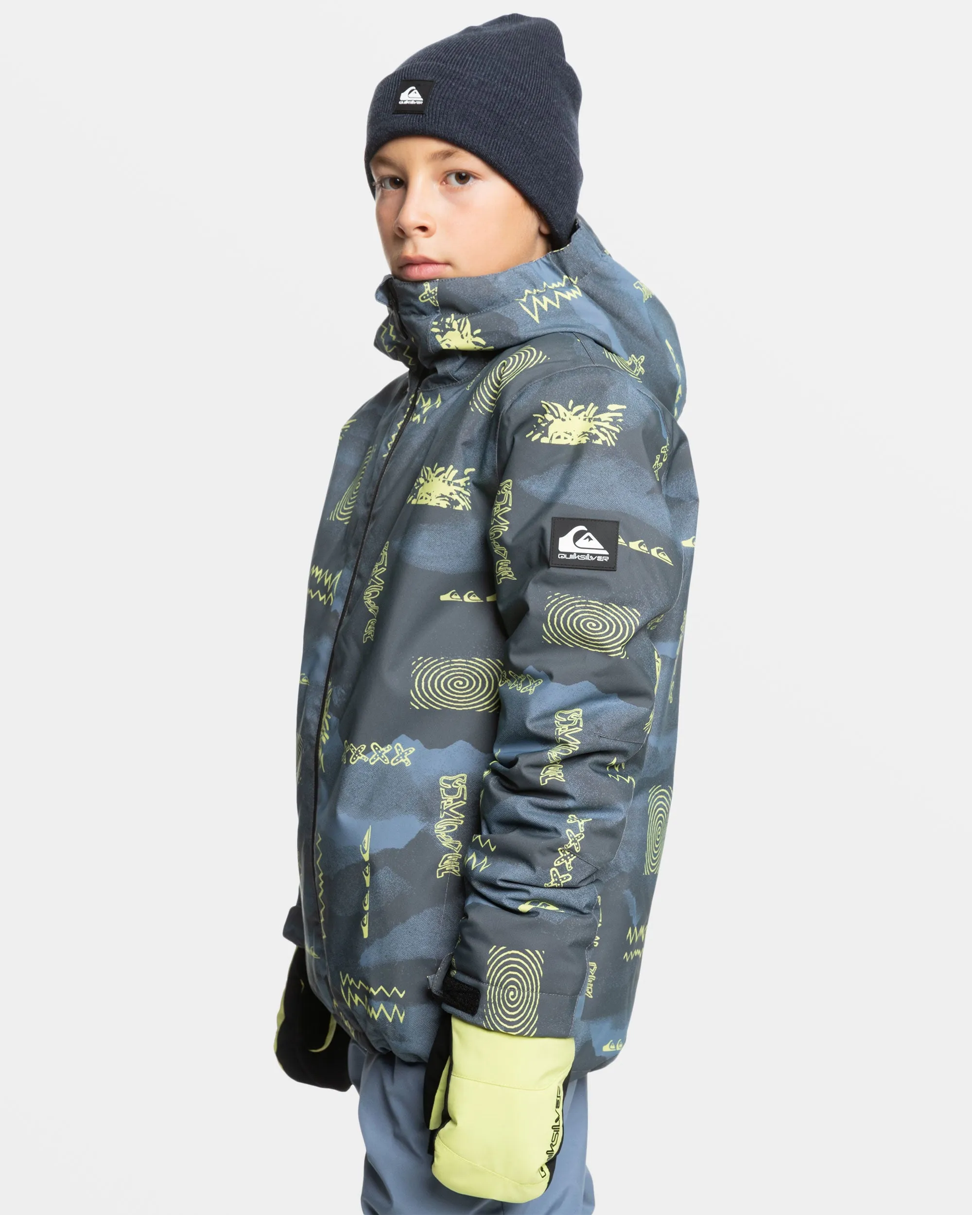 Boys 8-16 Mission Snow Jacket - Shadow Checks Flint Stone sold by Quiksilver product image thumbnail 4