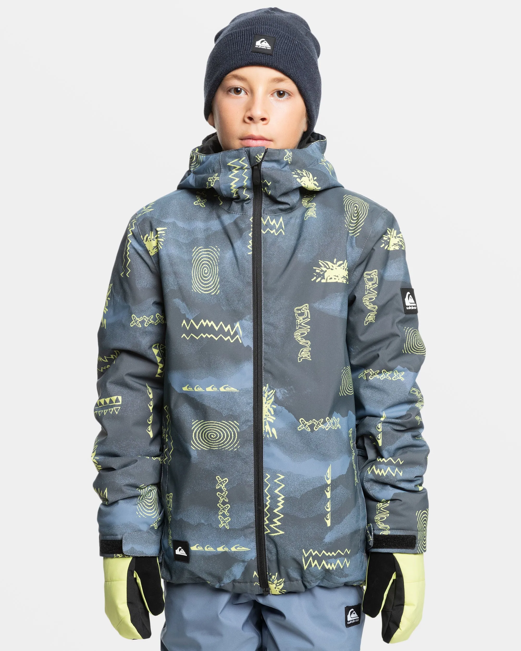 Boys 8-16 Mission Snow Jacket - Shadow Checks Flint Stone sold by Quiksilver