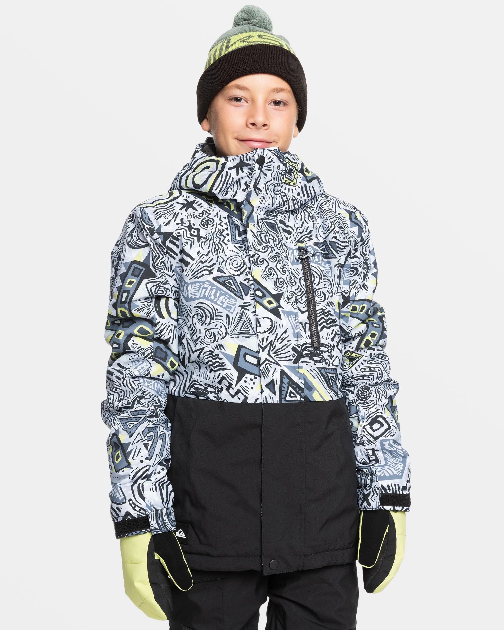 Boys 8-16 Mission Snow Jacket - Heritage Scribble Black sold by Quiksilver