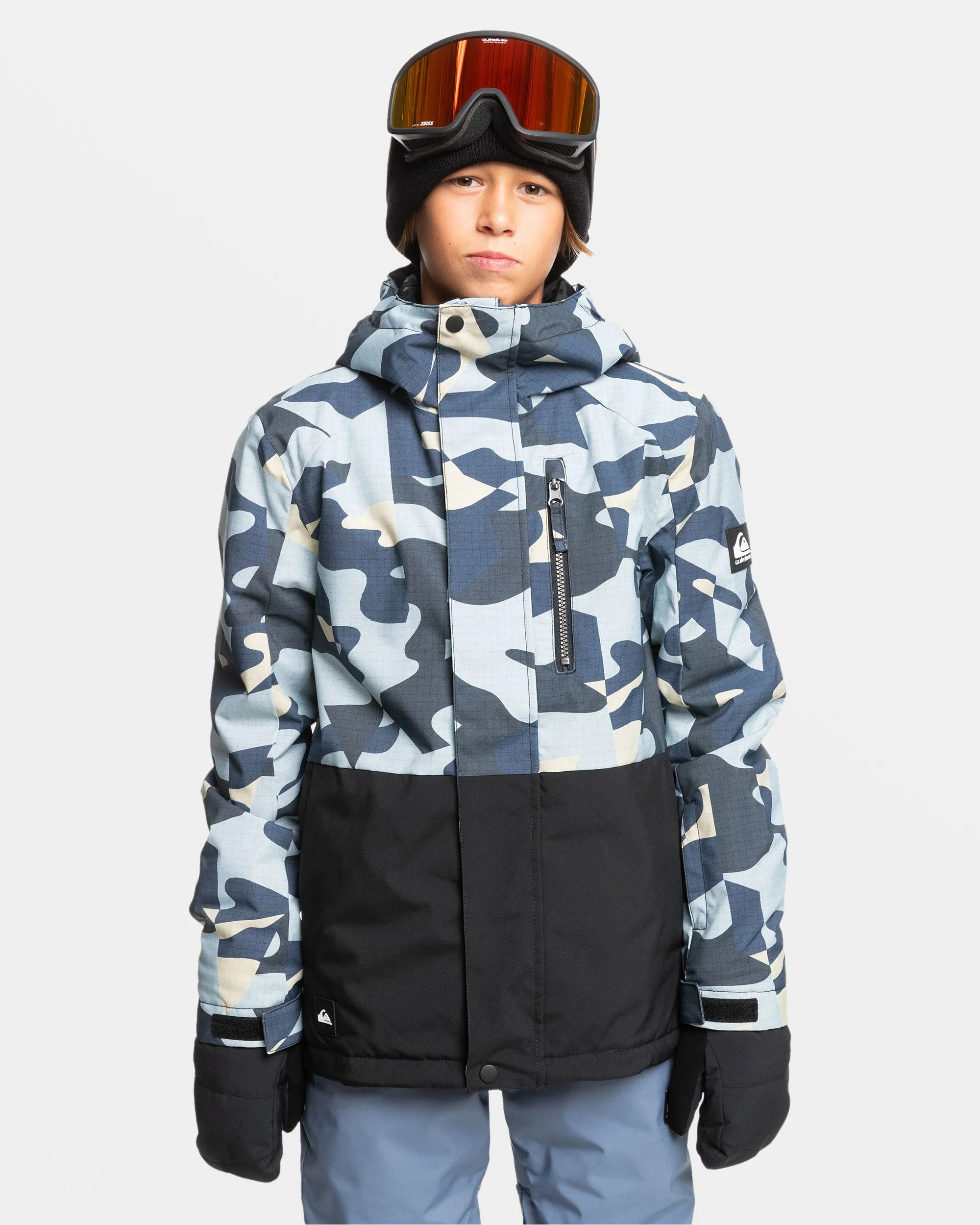 Boys 8-16 Mission Snow Jacket - Puzzle Camo Ice Flow sold by Quiksilver