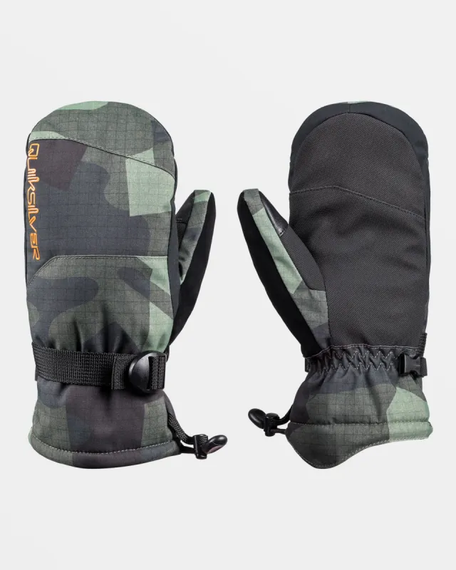 Boys 8-16 Mission Snow Mittens - Puzzle Camo Sea Spray sold by Quiksilver