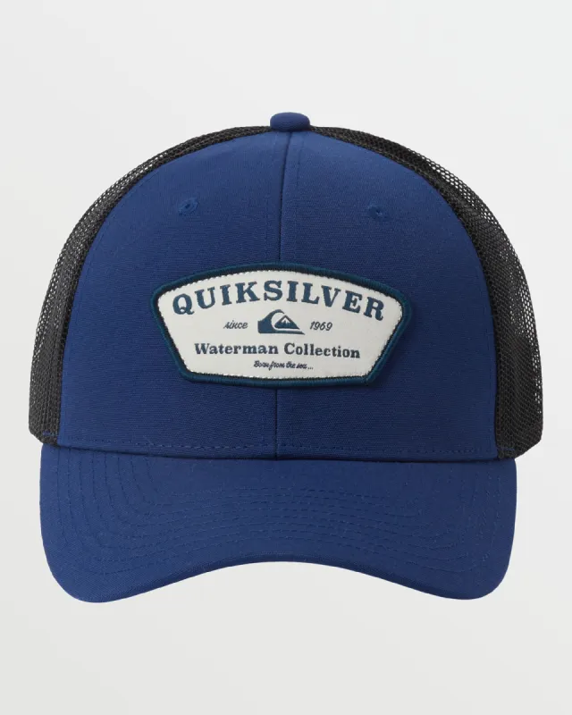 Waterman Hook Minded Trucker Hat - Majolica Blue sold by Quiksilver