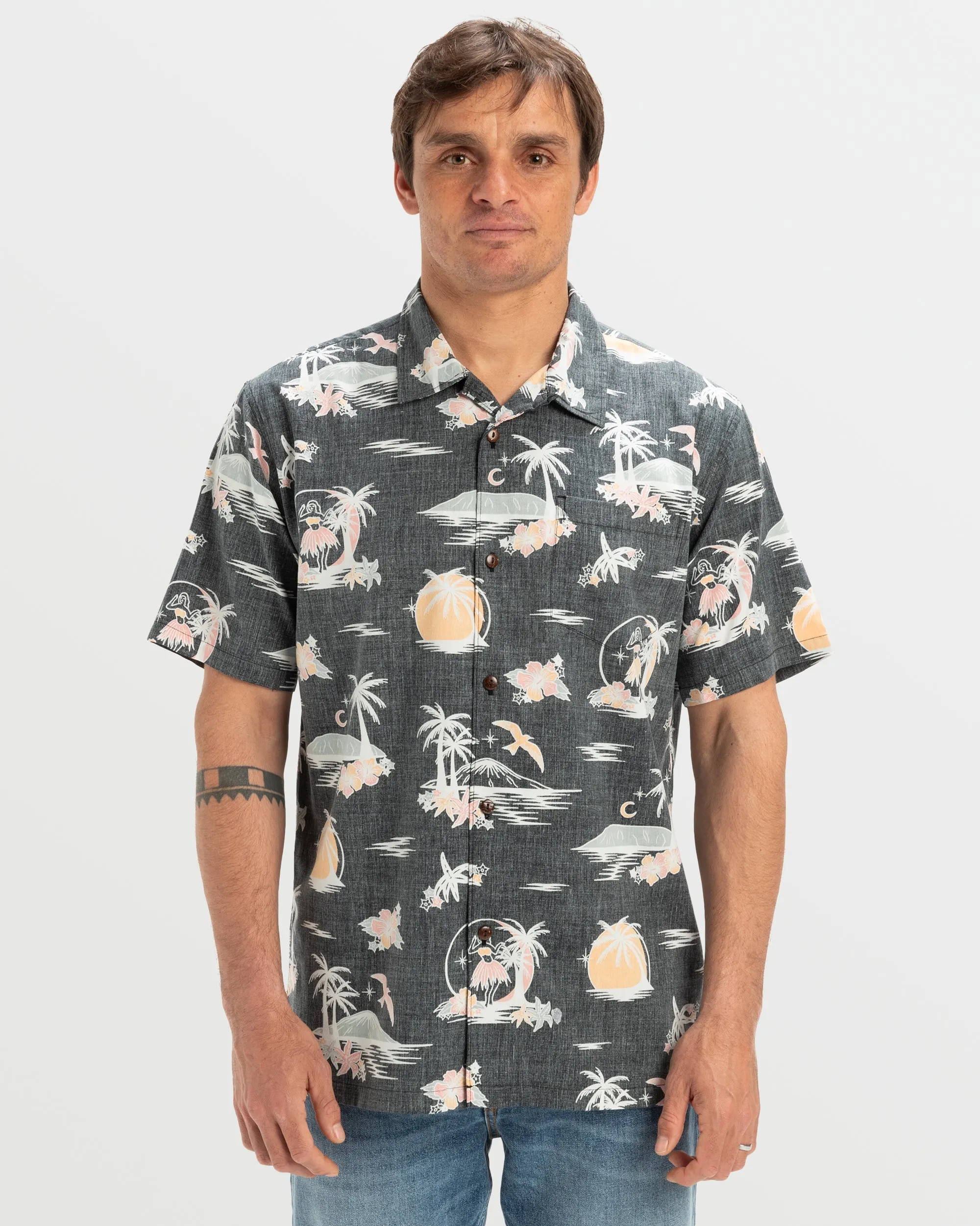 DNA Destination Island Short Sleeve Shirt - Black sold by Quiksilver