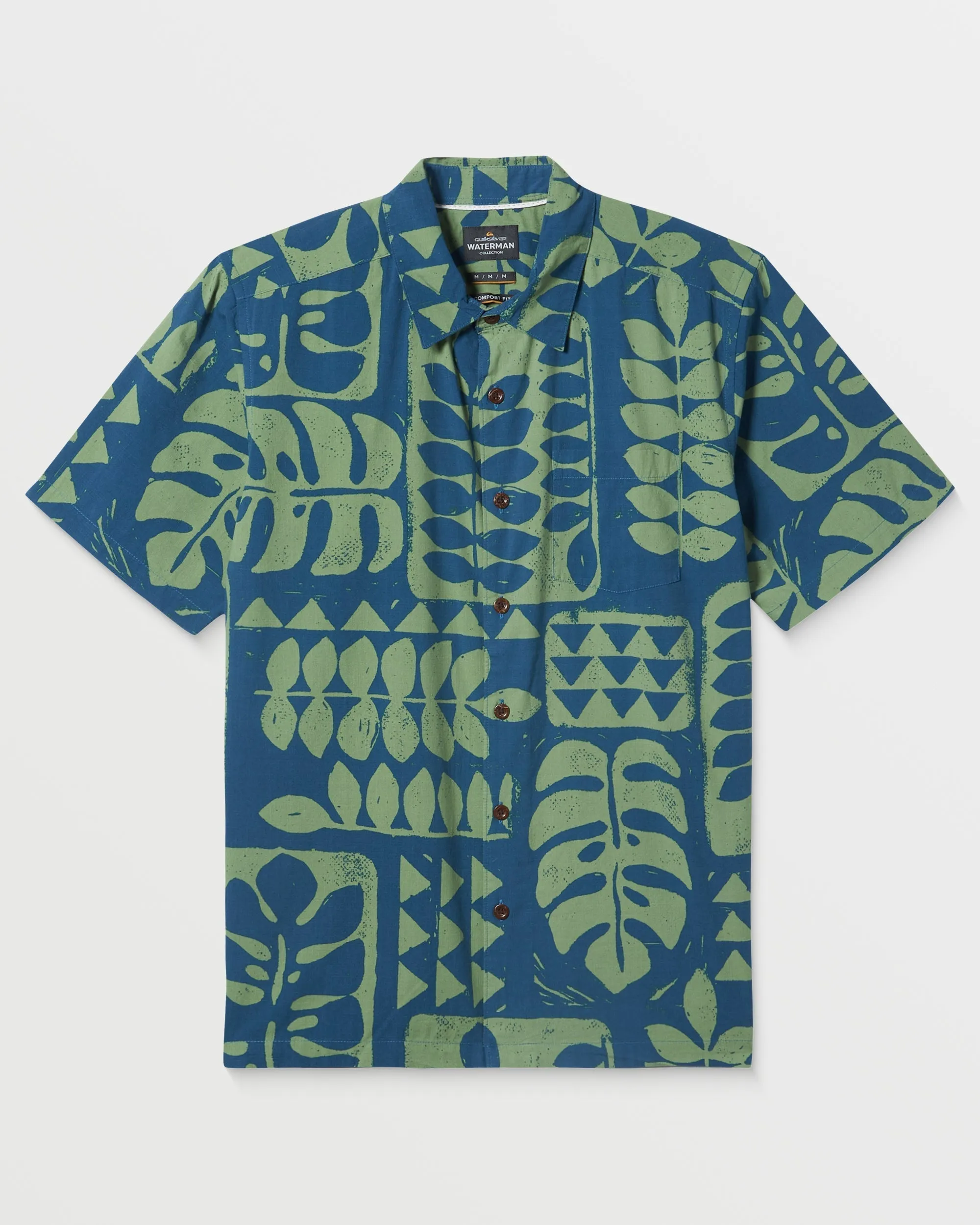 Waterman Turtle Island Shirt - Majolica Blue Print sold by Quiksilver